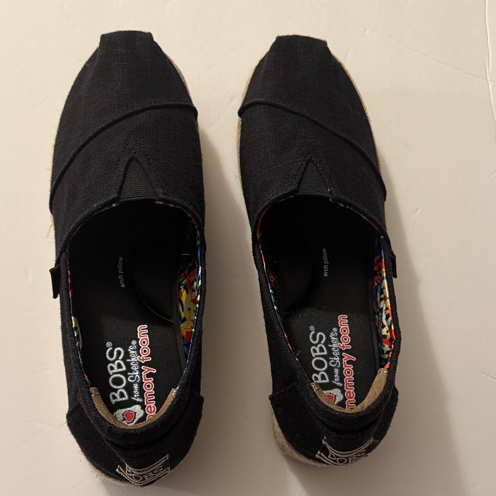 Skechers BOBS Black Canvas Espadrilles - Picture 4 of 7
